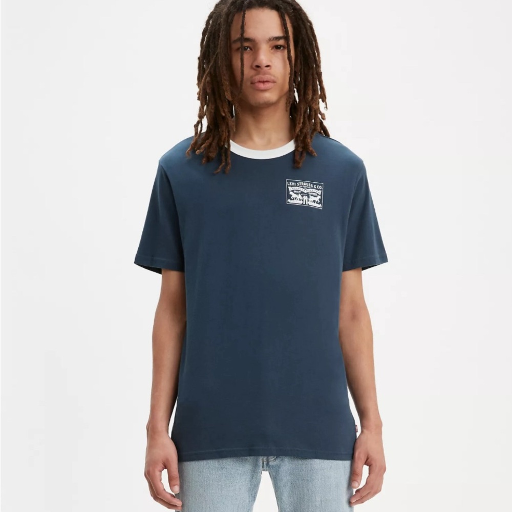 Men’s Levi Strauss & Company Blue Ringer Levi’s Red Tab T-Shirt Adult XS